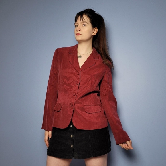 Vintage 90s Red Monsoon Blazer - Picture 3 of 4
